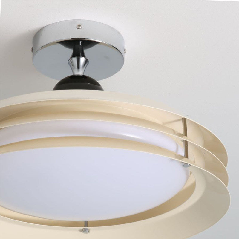 Luma Scandinavian Ceiling Light, Layered Round Semi-Flush Mount Fixture for Bedroom, Entryway & Hallway