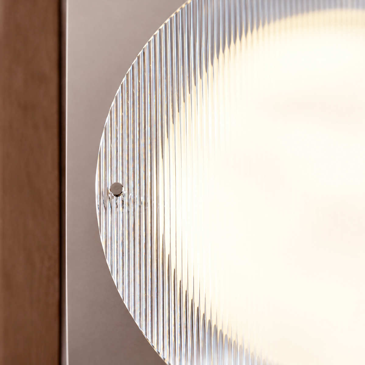 Forma Bauhaus Ceiling Light, Modern Square Flush Mount with Round Ribbed Shade for Bedroom & Hallway